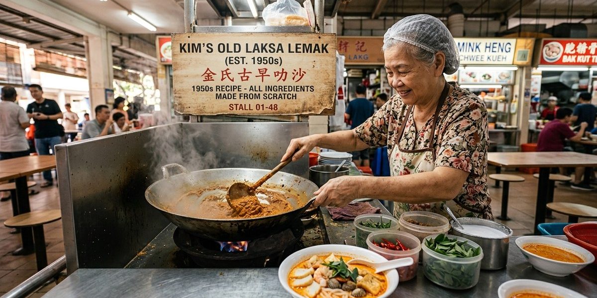 The Only Stall in Singapore That Still Makes Laksa Lemak from Scratch Using a 1950s Recipe
