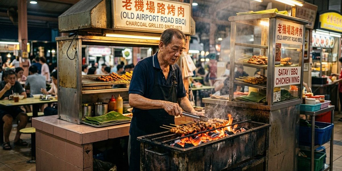 Why Is This Old Airport Road Stall Still Using Charcoal for Its Barbecued Meat?